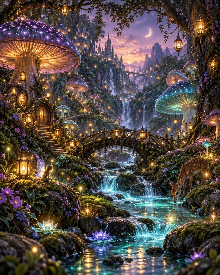 Original enchanted forest scene