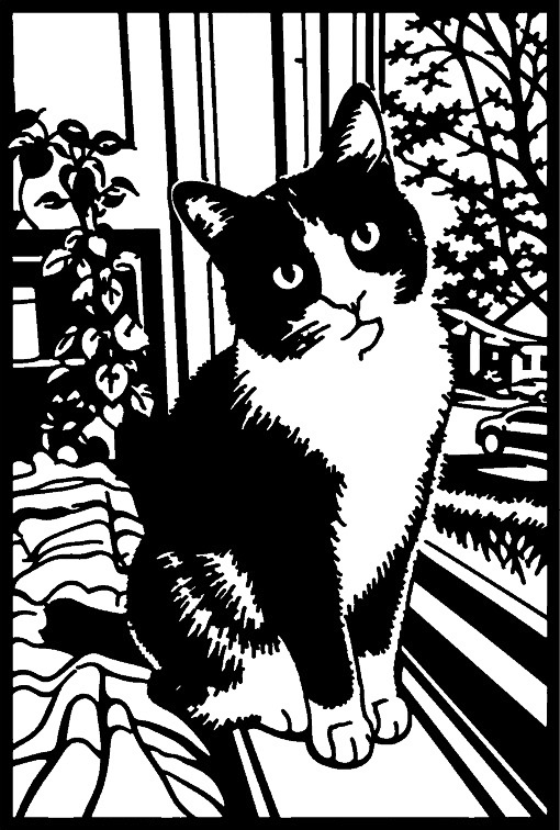 Cat on a windowsill wall art